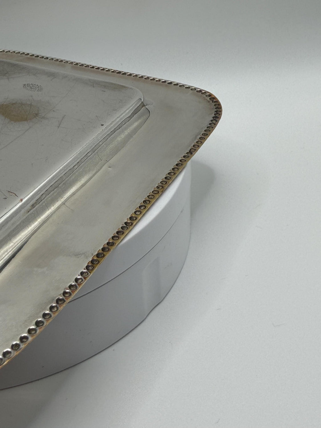 English Art Deco Silver Plated Entrée Dish by MANCO  Vintage Covered Serving Dish  Beaded Edge Silver Plate  English Tableware  Country