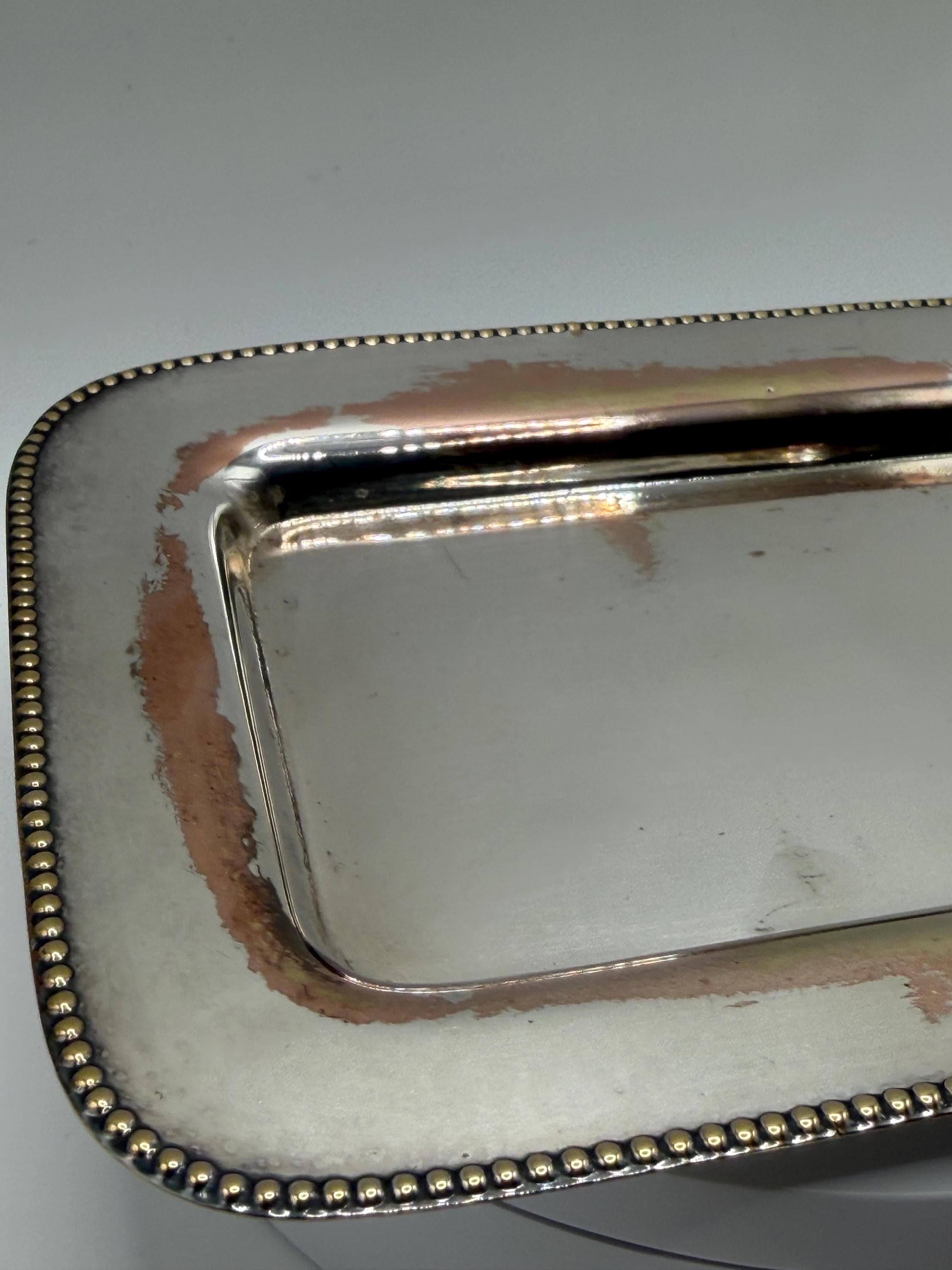 English Art Deco Silver Plated Entrée Dish by MANCO  Vintage Covered Serving Dish  Beaded Edge Silver Plate  English Tableware  Country