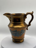 Victorian Copper Lustre Pottery Jug / Pitcher  Staffordshire Style Antique Ceramic Cream Jug  English Victorian Decor  Copper Lustre Ware