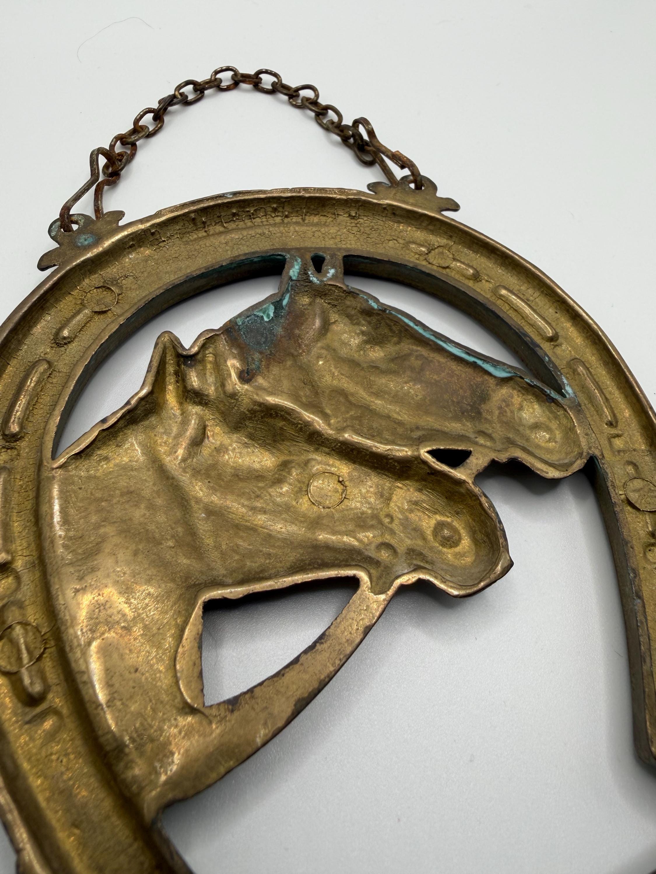 Vintage Brass Horse Key Hook  Small Equestrian Wall Key Holder  Horseshoe Brass Key Rack  Ralph Lauren Inspired Country House Décor