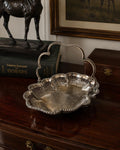 Antique Edwardian Silver Plate Swing Handle Basket Bowl | Cooper Brothers Sheffield | Pierced Silver Fruit Bowl | Ralph Lauren Style Decor