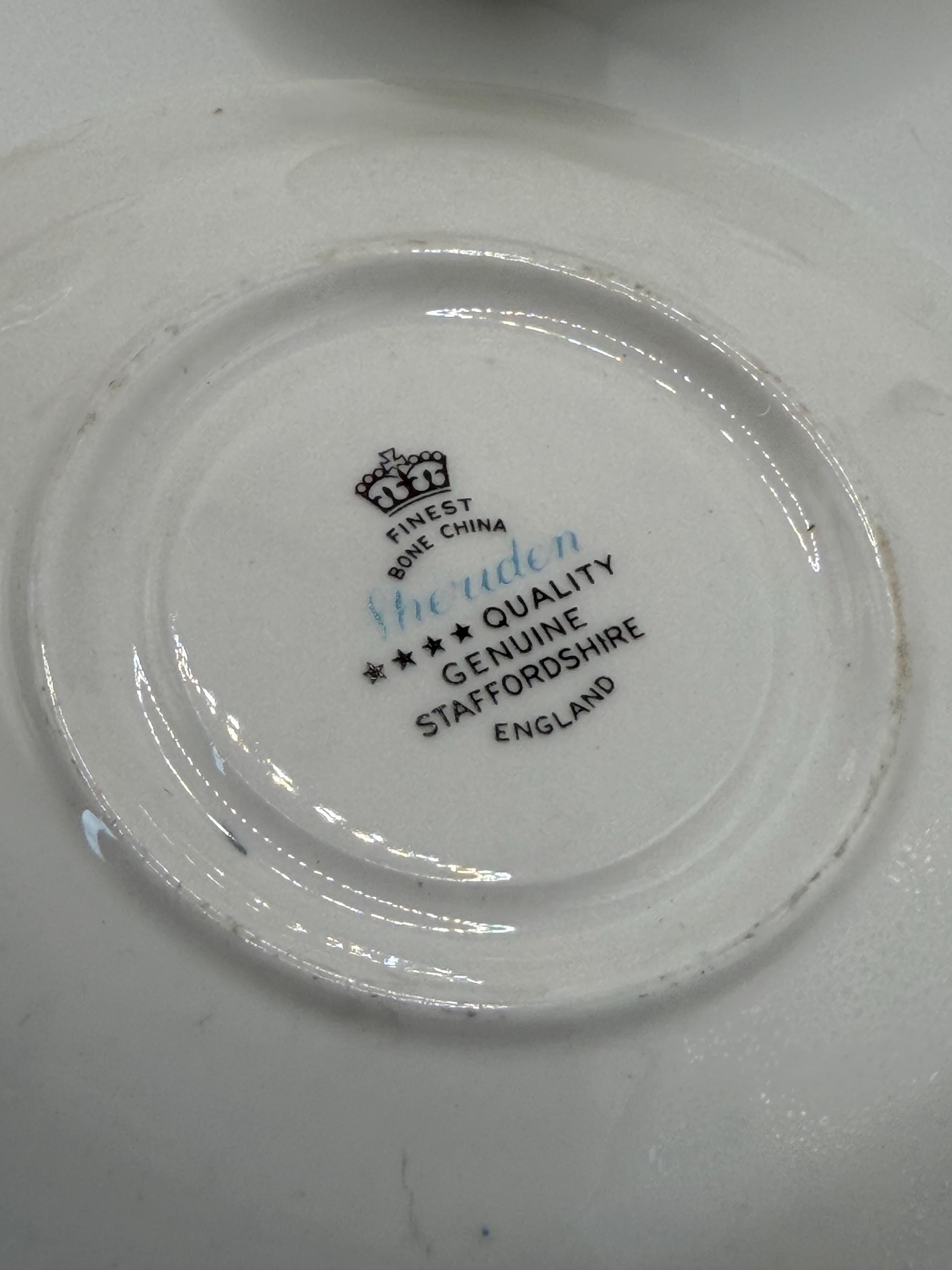 Vintage Staffordshire Bone China Nursery Rhyme Tea Cup and saucer | Little Miss Muffet  | English Teacup Set Cottagecore