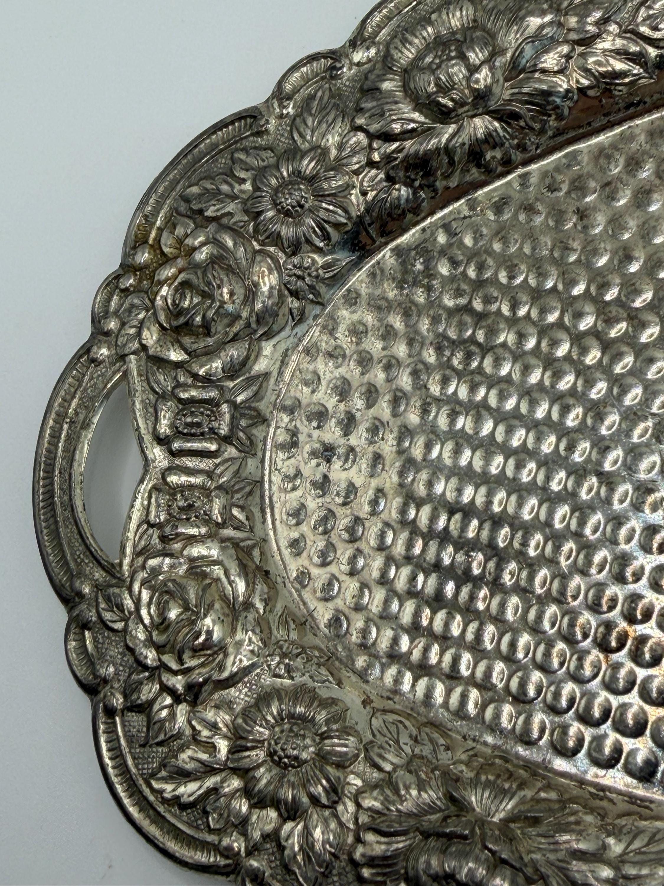 Vintage Highlands Silver Plated Tray | Small Ornate Silver Tray | Floral Silver Plate Vanity Tray | Vintage Serving Tray | Cottage Home Deco