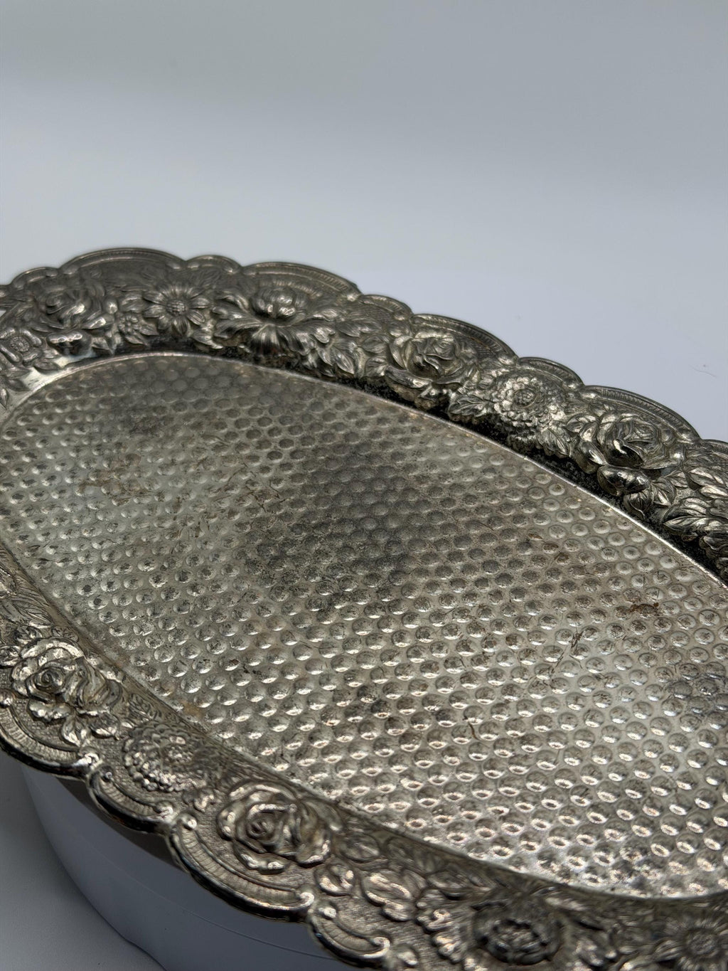 Vintage Highlands Silver Plated Tray | Small Ornate Silver Tray | Floral Silver Plate Vanity Tray | Vintage Serving Tray | Cottage Home Deco