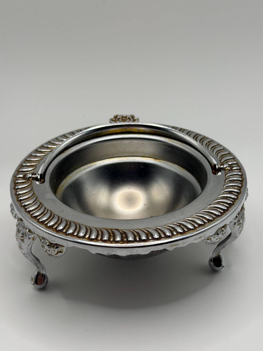 Vintage Silver Plated Caviar Dish / Covered Butter Dish / Globe Dome Serving Dish / Queen Anne England / Vintage Silver Plate Entertaining