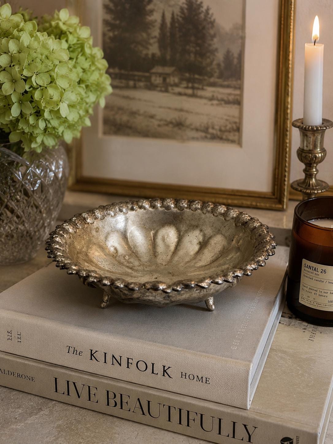 Vintage Silver Plated Pedestal Bowl / Footed Silver Bowl / Decorative Silver Centrepiece / Vintage Entertaining Decor / Country House Style