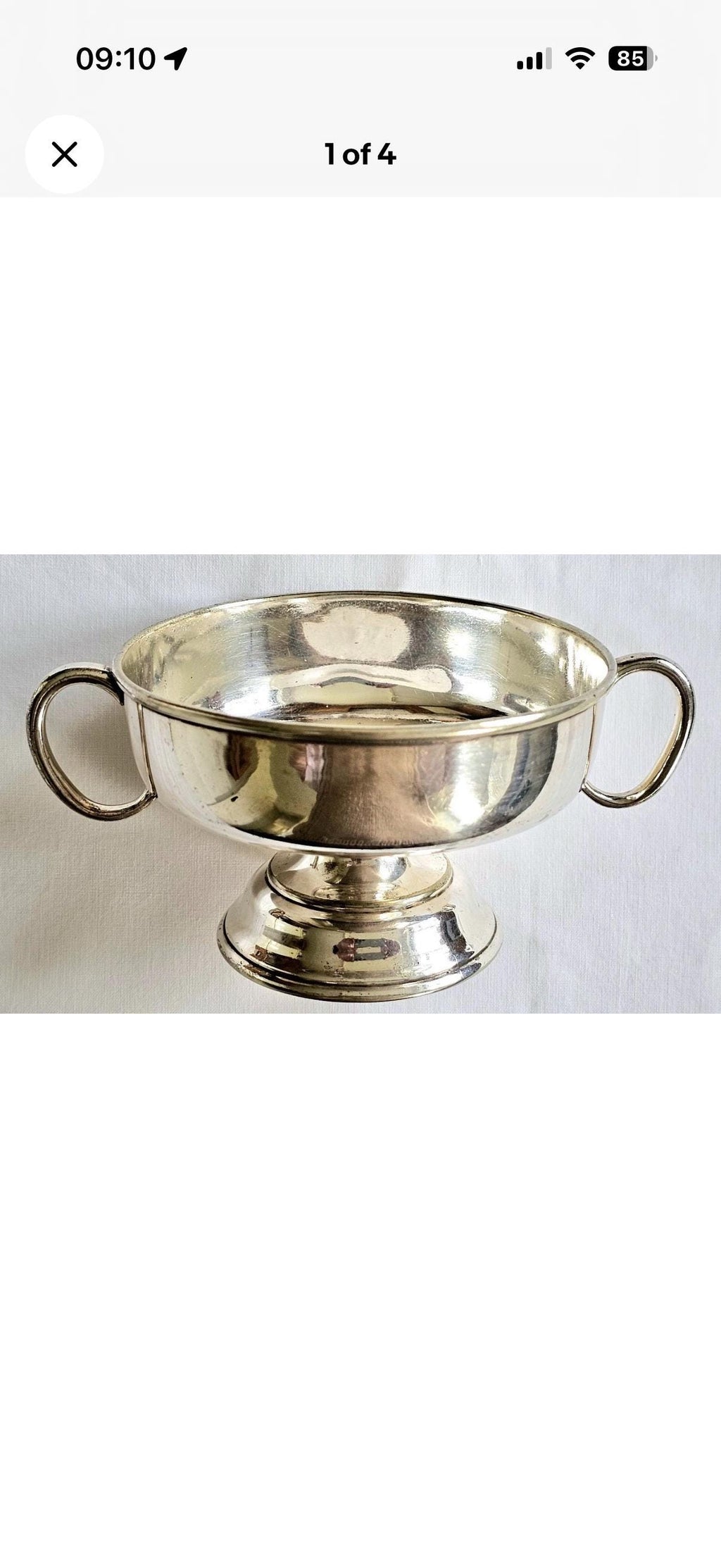 English Silver Plated Bon Bon Dish / Pedestal Bowl with Twin Handles