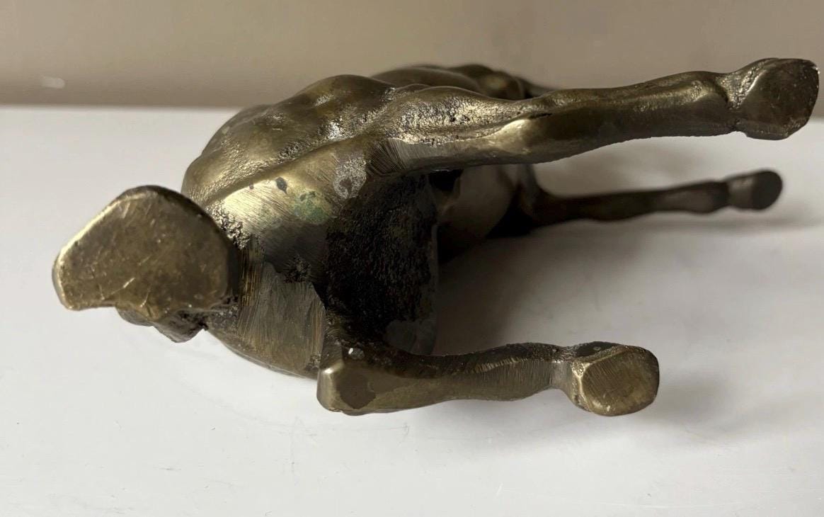 Vintage Solid Brass Rearing Horse | Equestrian Decor | Heavy Brass Horse Sculpture | Country House Interior | Vintage Horse Figurine