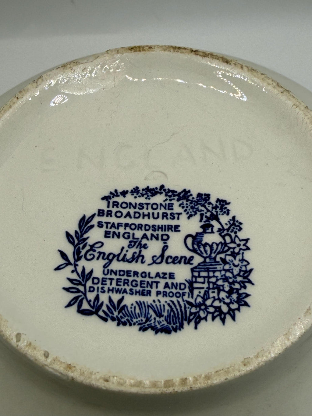 Vintage Broadhurst Ironstone Sugar Bowl | The English Scene | Blue & White Staffordshire Pottery
