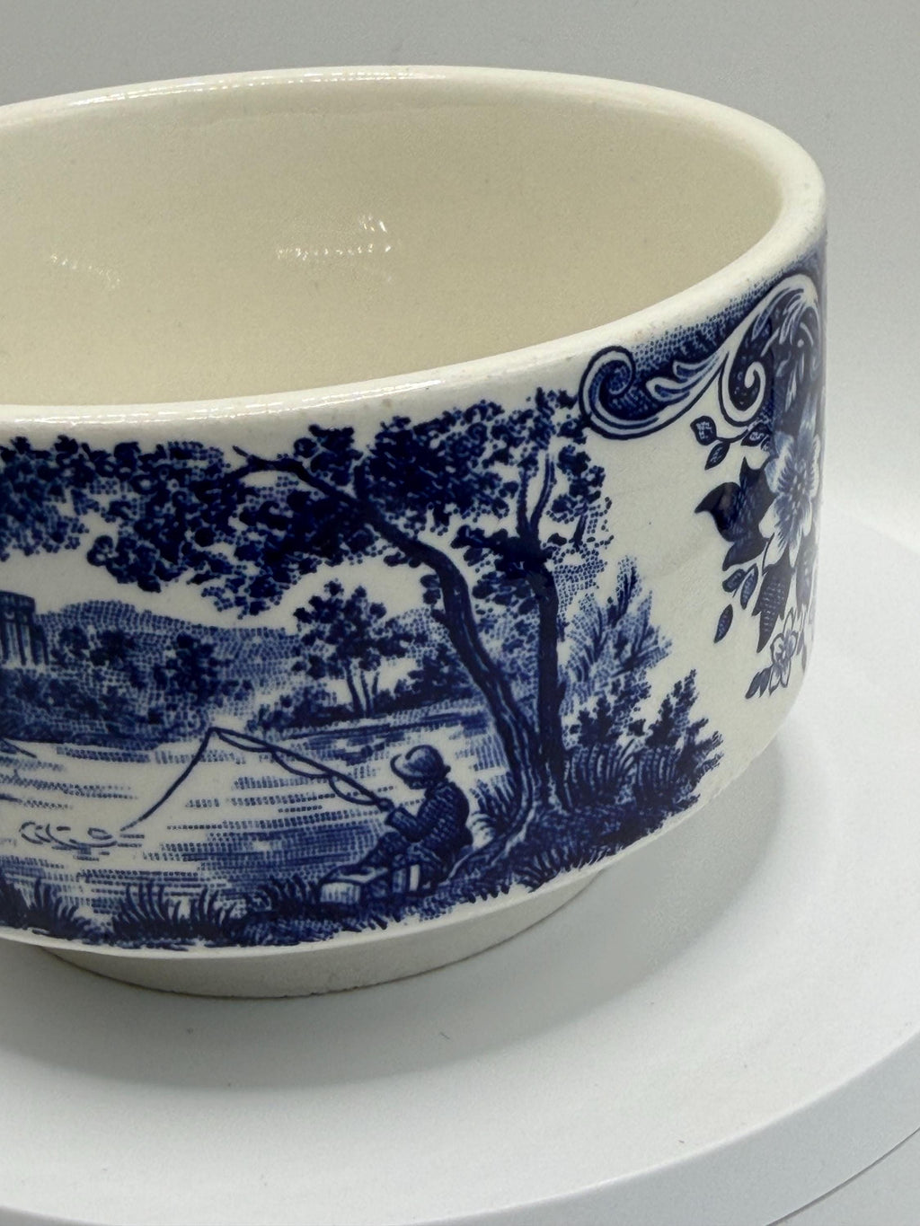 Vintage Broadhurst Ironstone Sugar Bowl | The English Scene | Blue & White Staffordshire Pottery
