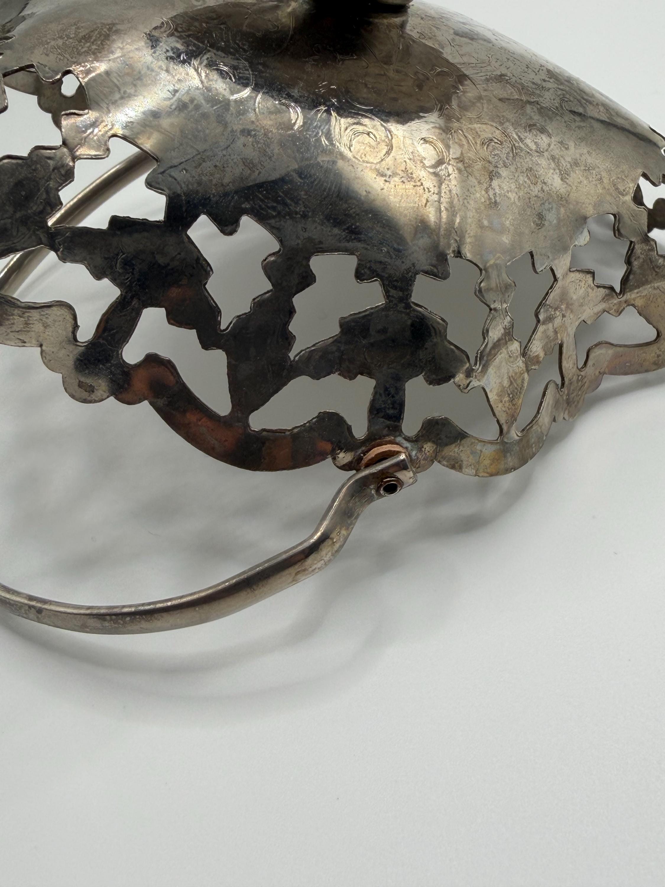 Antique Victorian Silver Plate Pierced Bowl | Martin Hall & Co Sheffield | EPGS Bonbon Dish | Gothic Fruit Bowl | English Antique Centrepiec