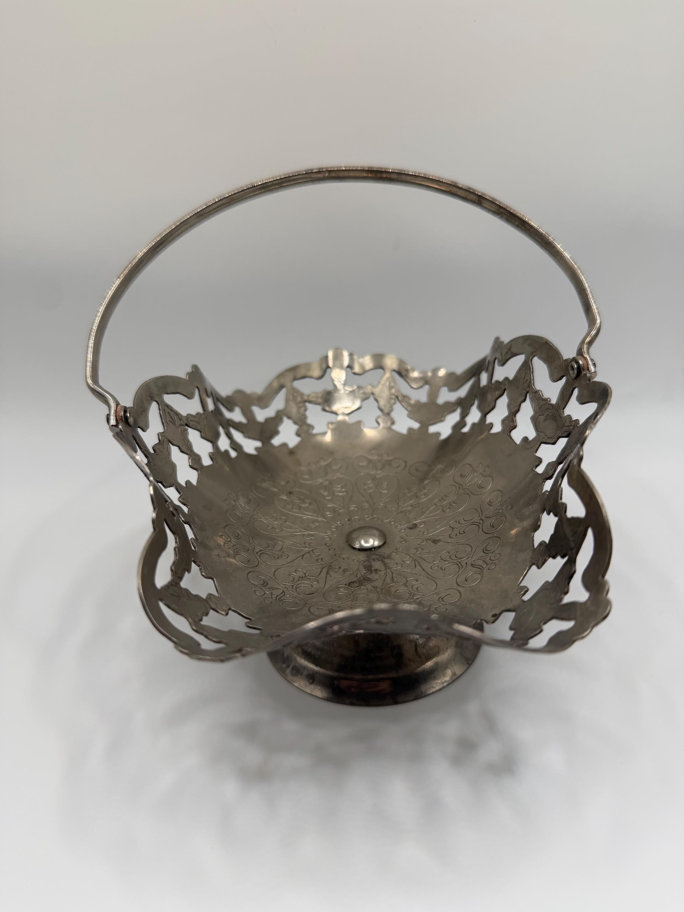 Antique Victorian Silver Plate Pierced Bowl | Martin Hall & Co Sheffield | EPGS Bonbon Dish | Gothic Fruit Bowl | English Antique Centrepiec