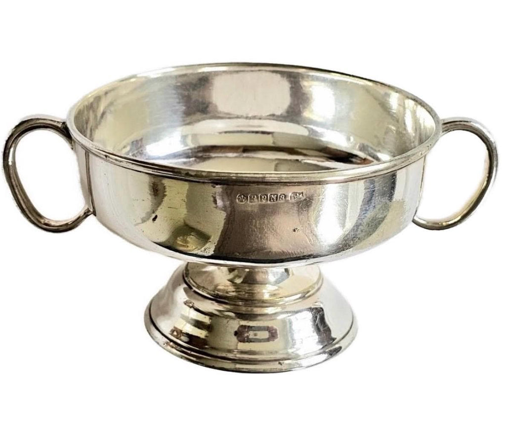 English Silver Plated Bon Bon Dish / Pedestal Bowl with Twin Handles | EPNS | Vintage English Silver Plate