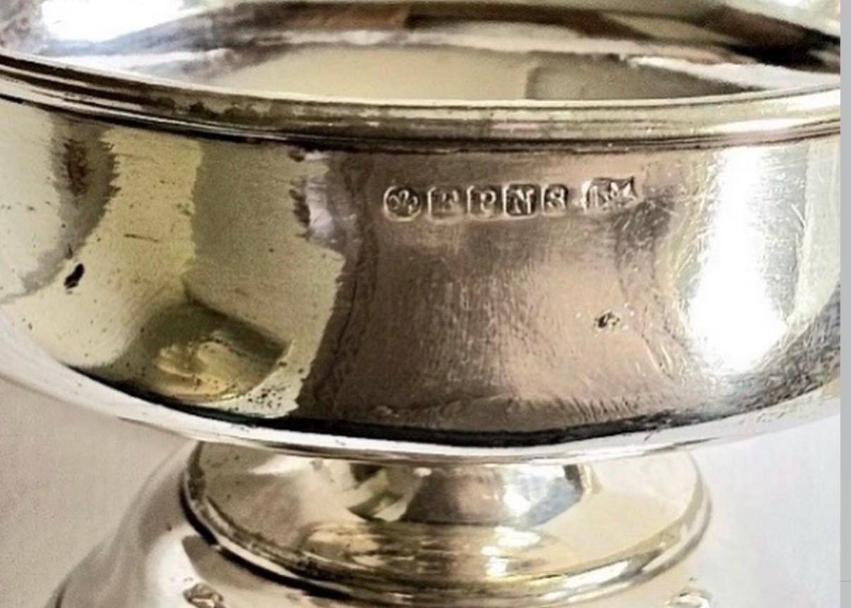 English Silver Plated Bon Bon Dish / Pedestal Bowl with Twin Handles | EPNS | Vintage English Silver Plate