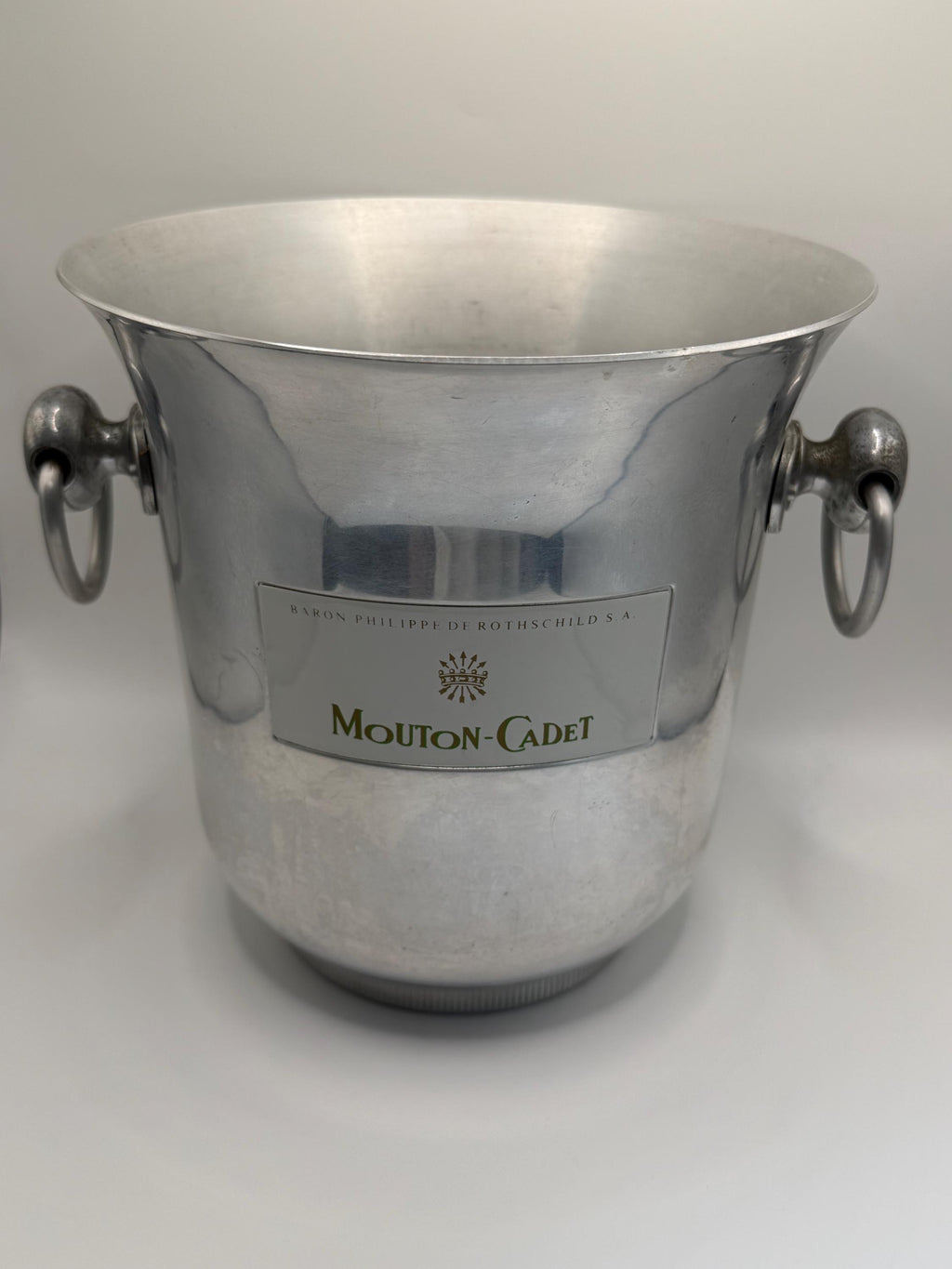 Vintage French Mouton Cadet Champagne Bucket | Argit France Wine Cooler | Baron Philippe de Rothschild | Vintage Aluminium Ice Bucket | Fren