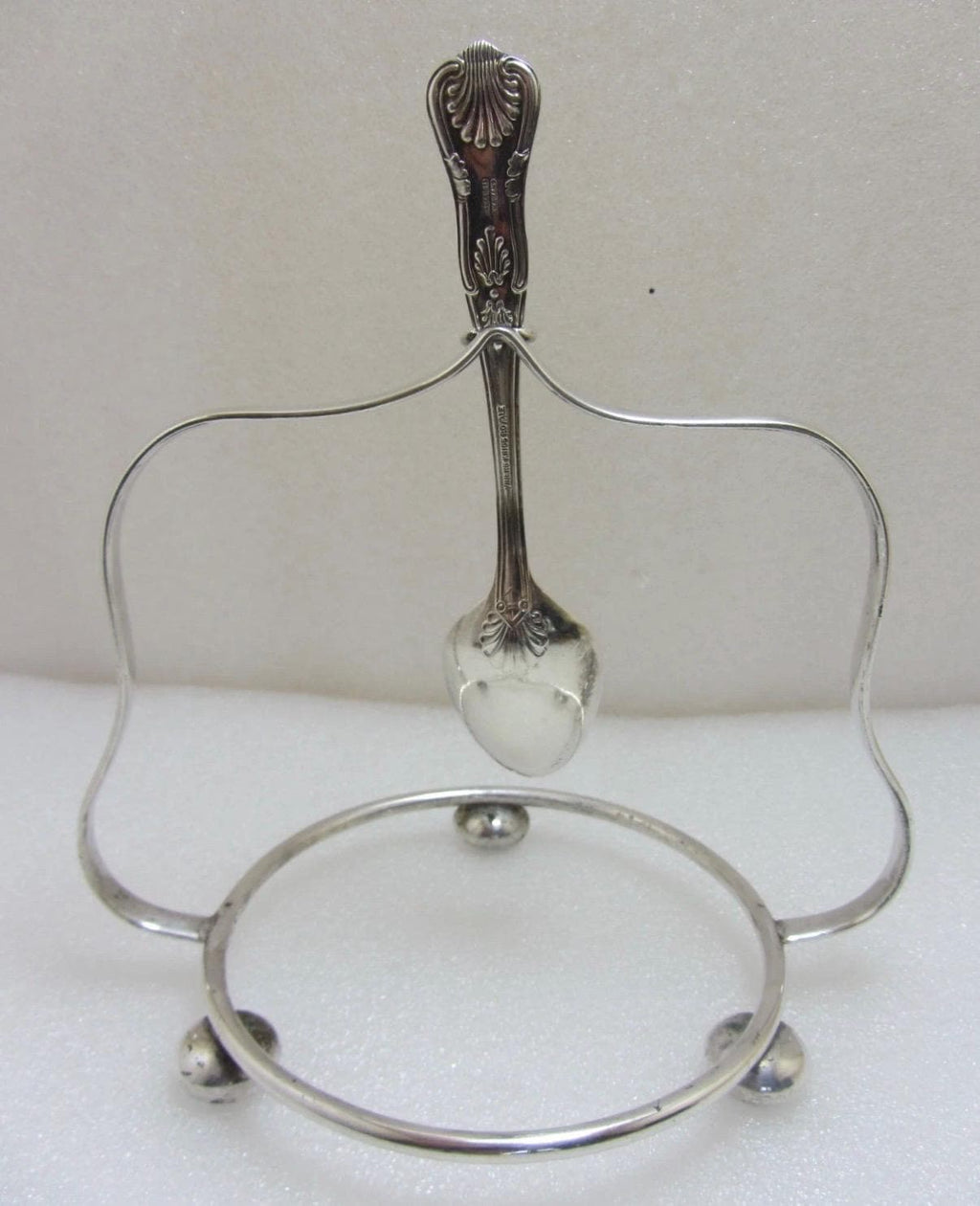 Vintage Silver Plate Clam Shell Butter & Caviar Dish with Suspended Spoon