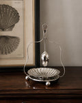 Vintage Silver Plate Clam Shell Butter & Caviar Dish with Suspended Spoon