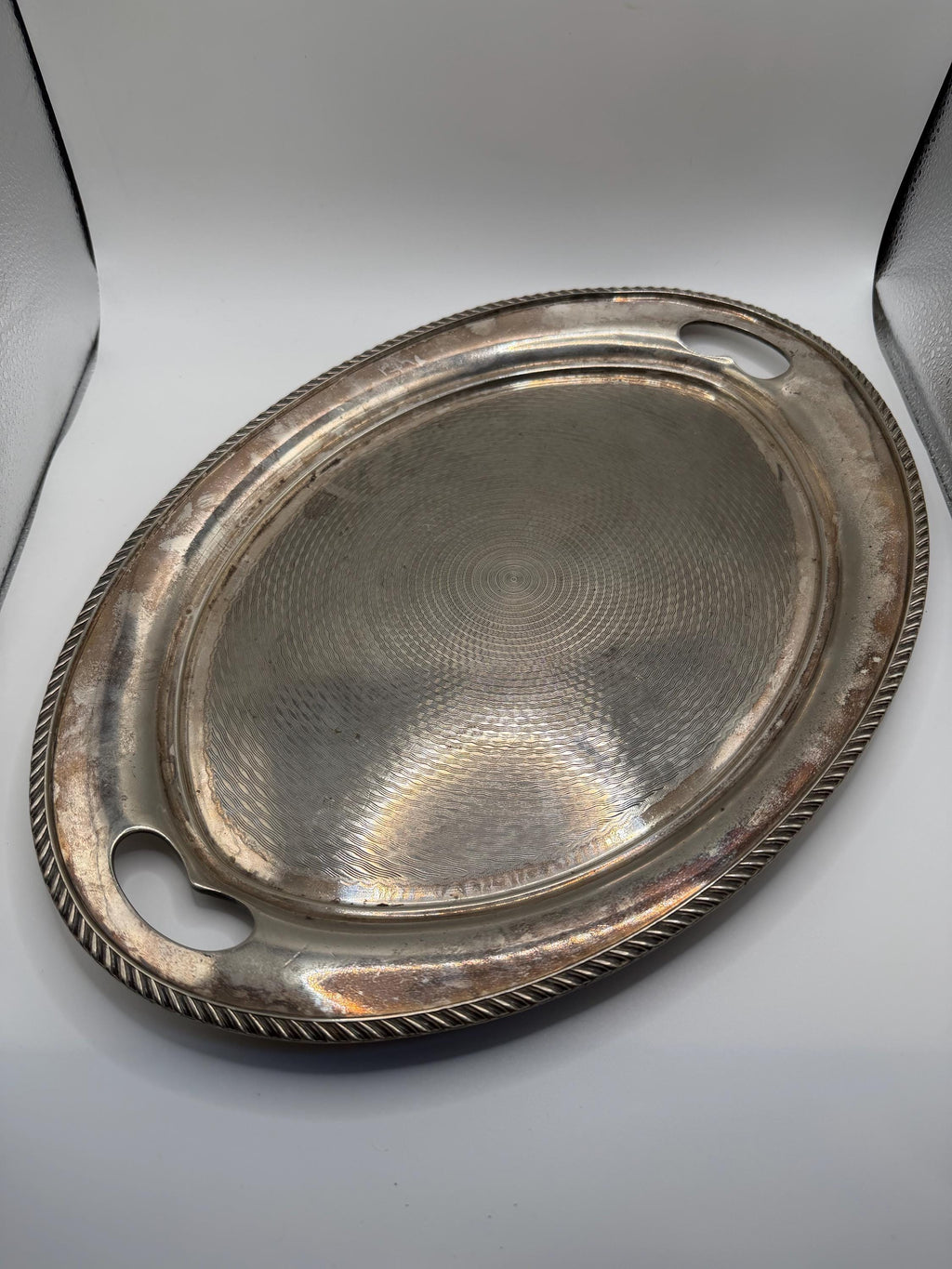 Vintage Elkington Silver Plate Serving Tray | J. Lyons & Co Ltd Hotel Silver | Large Oval Drinks Tray | English Silver Plate