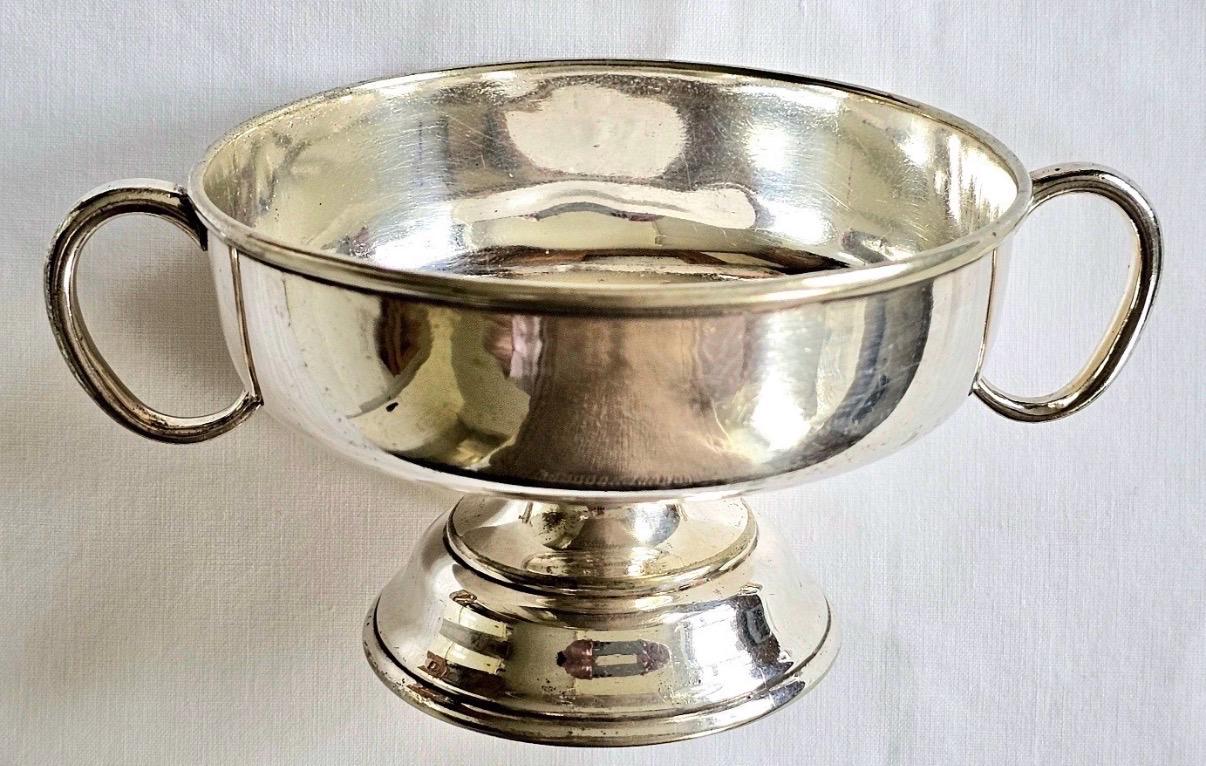 English Silver Plated Bon Bon Dish / Pedestal Bowl with Twin Handles