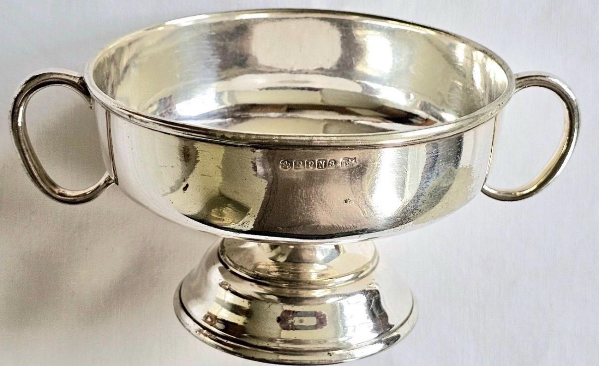 English Silver Plated Bon Bon Dish / Pedestal Bowl with Twin Handles
