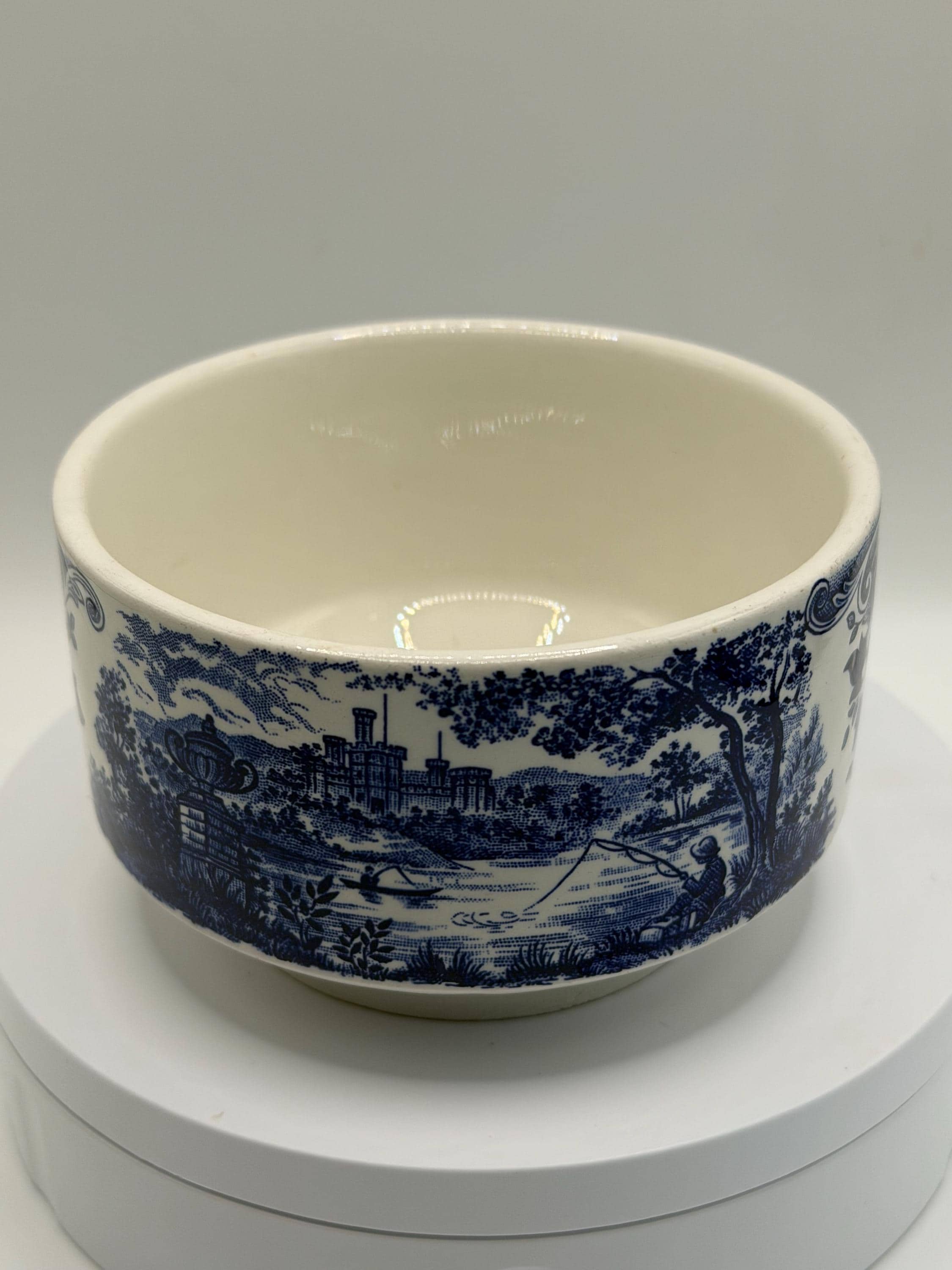 Vintage Broadhurst Ironstone Sugar Bowl | The English Scene | Blue & White Staffordshire Pottery