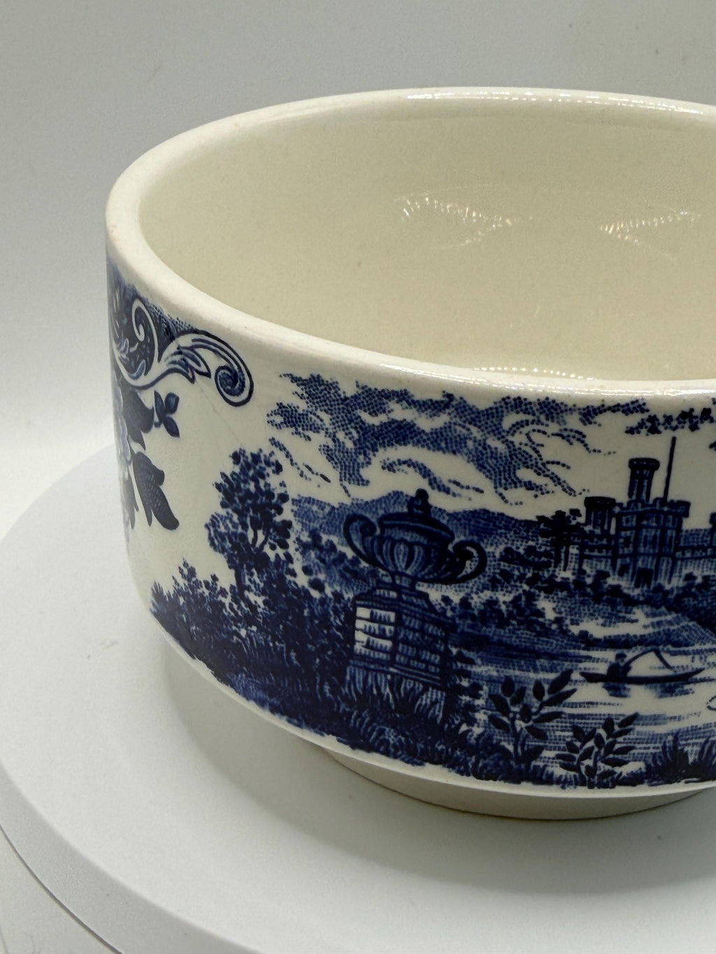 Vintage Broadhurst Ironstone Sugar Bowl | The English Scene | Blue & White Staffordshire Pottery