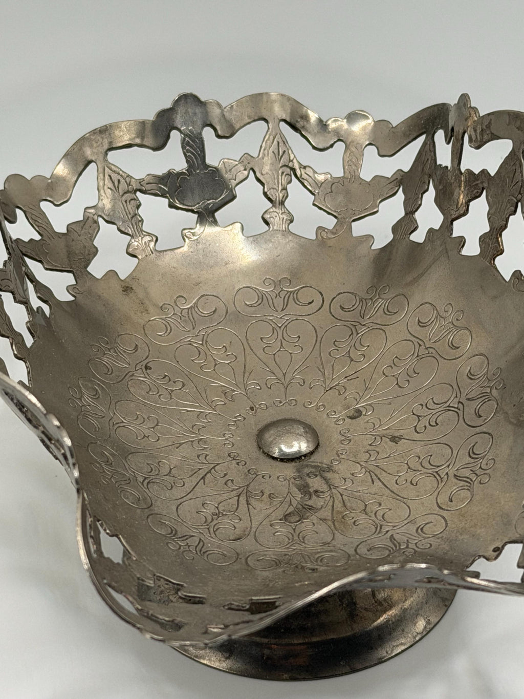 Antique Victorian Silver Plate Pierced Bowl | Martin Hall & Co Sheffield | EPGS Bonbon Dish | Gothic Fruit Bowl | English Antique Centrepiec