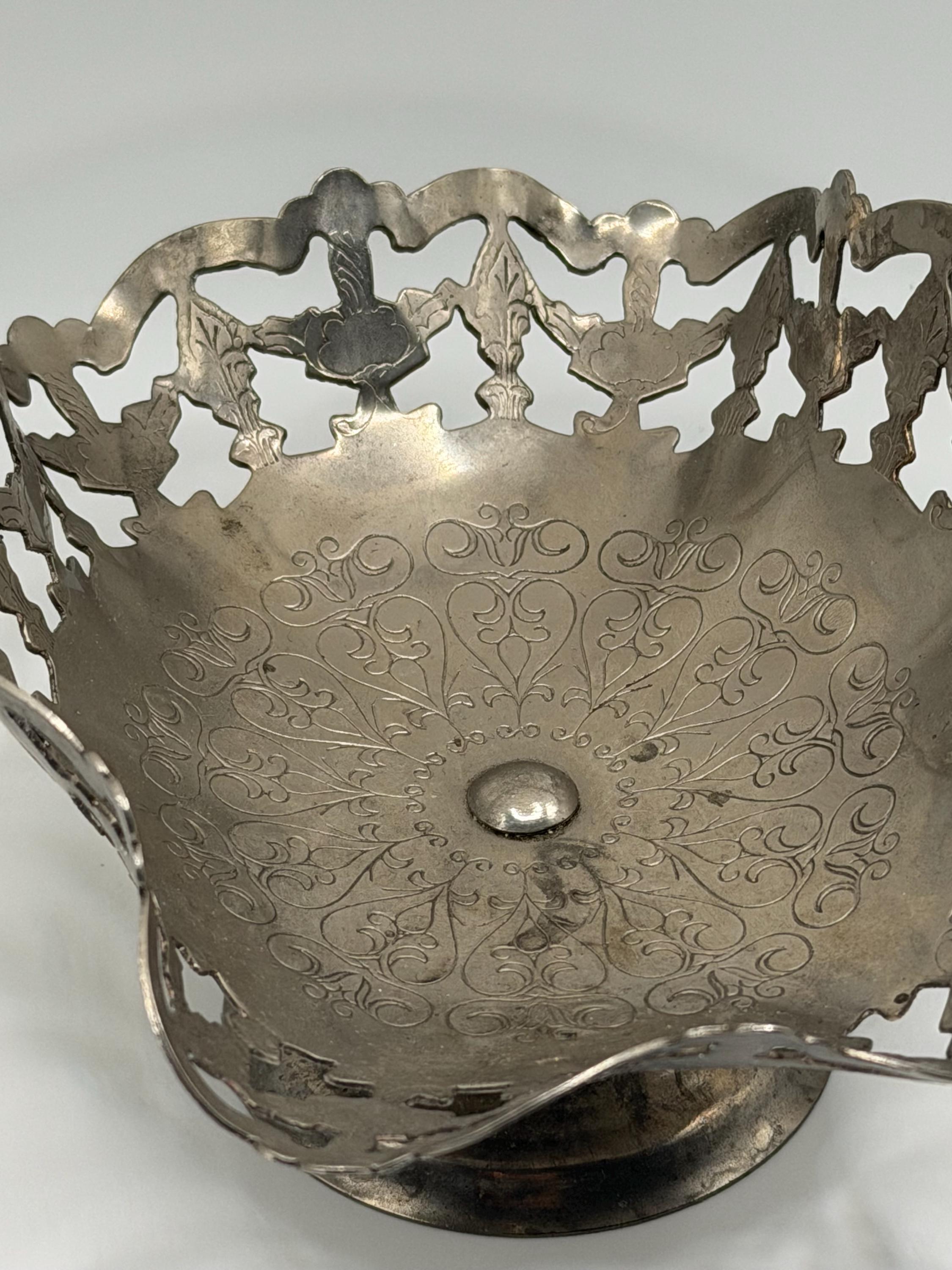 Antique Victorian Silver Plate Pierced Bowl | Martin Hall & Co Sheffield | EPGS Bonbon Dish | Gothic Fruit Bowl | English Antique Centrepiec