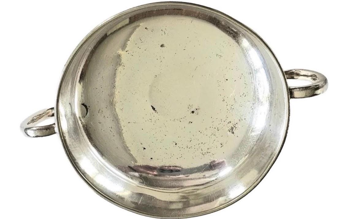 English Silver Plated Bon Bon Dish / Pedestal Bowl with Twin Handles | EPNS | Vintage English Silver Plate