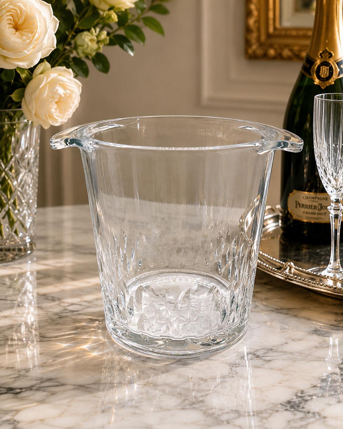 Vintage Heavy Cut Crystal Champagne Ice Bucket | Crystal Wine Cooler | Vintage Barware | Entertaining Decor | Cut Glass Ice Bucket
