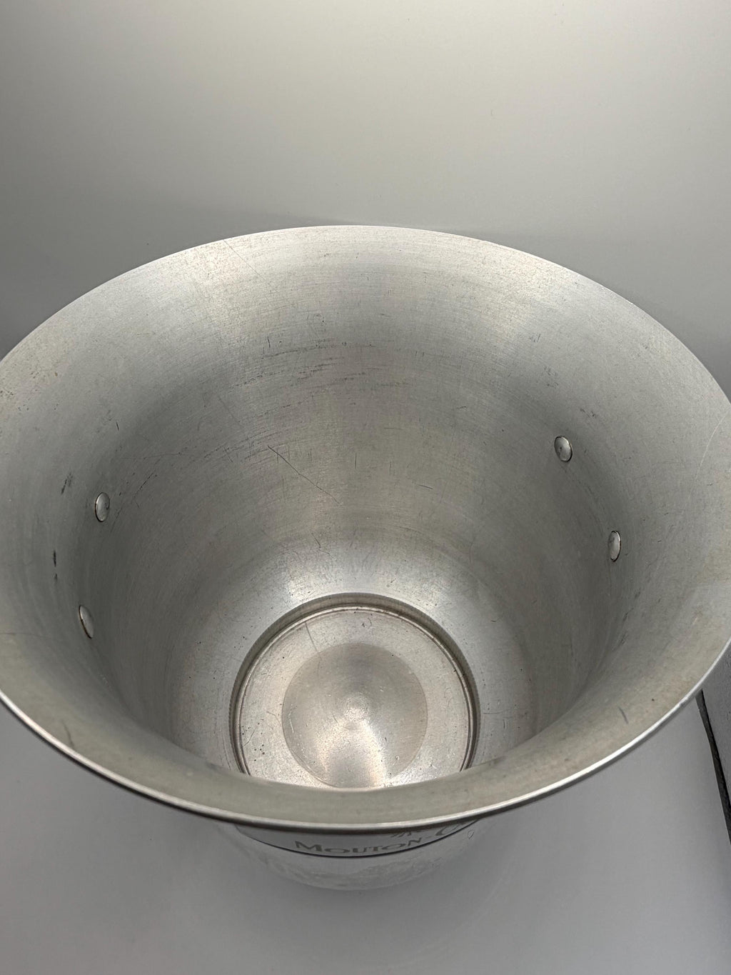 Vintage French Mouton Cadet Champagne Bucket | Argit France Wine Cooler | Baron Philippe de Rothschild | Vintage Aluminium Ice Bucket | Fren