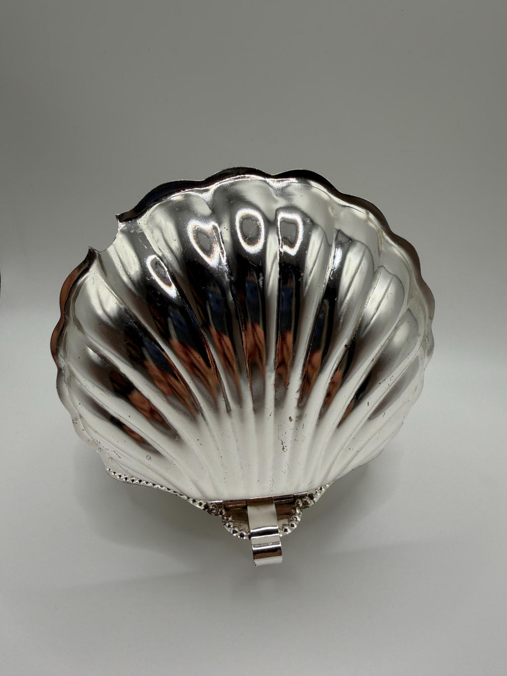 Vintage Queen Anne Clam Shell Butter Dish with Original Glass Insert & Original Box