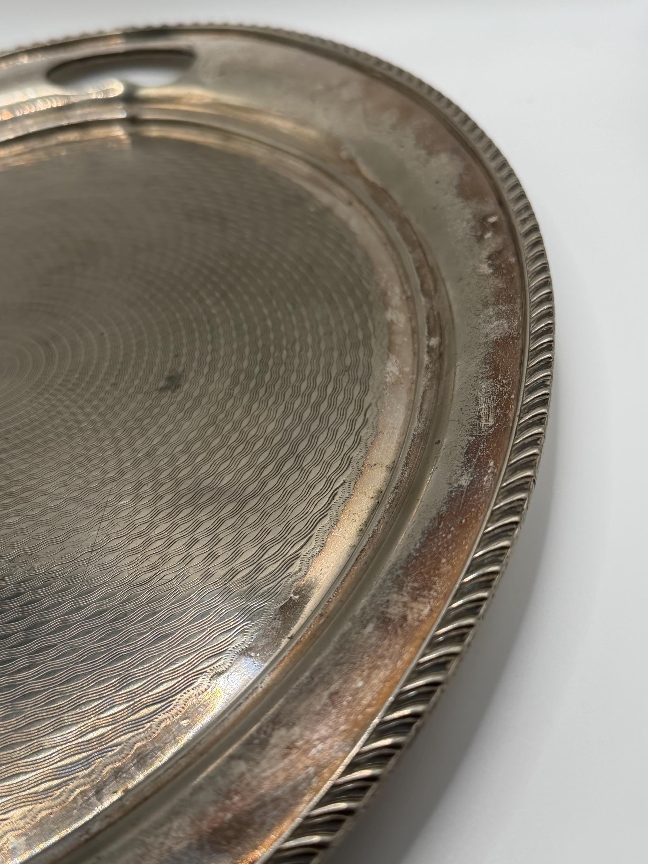 Vintage Elkington Silver Plate Serving Tray | J. Lyons & Co Ltd Hotel Silver | Large Oval Drinks Tray | English Silver Plate