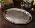 Vintage Elkington Silver Plate Serving Tray | J. Lyons & Co Ltd Hotel Silver | Large Oval Drinks Tray | English Silver Plate